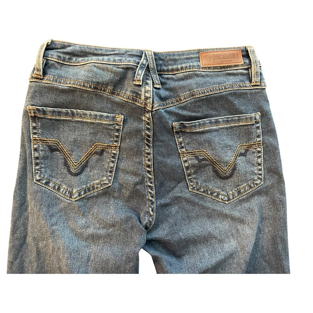 Rock & Roll Denim Trouser Flare Jeans High Rise Size 30 x 34 - Picture 2 of 4